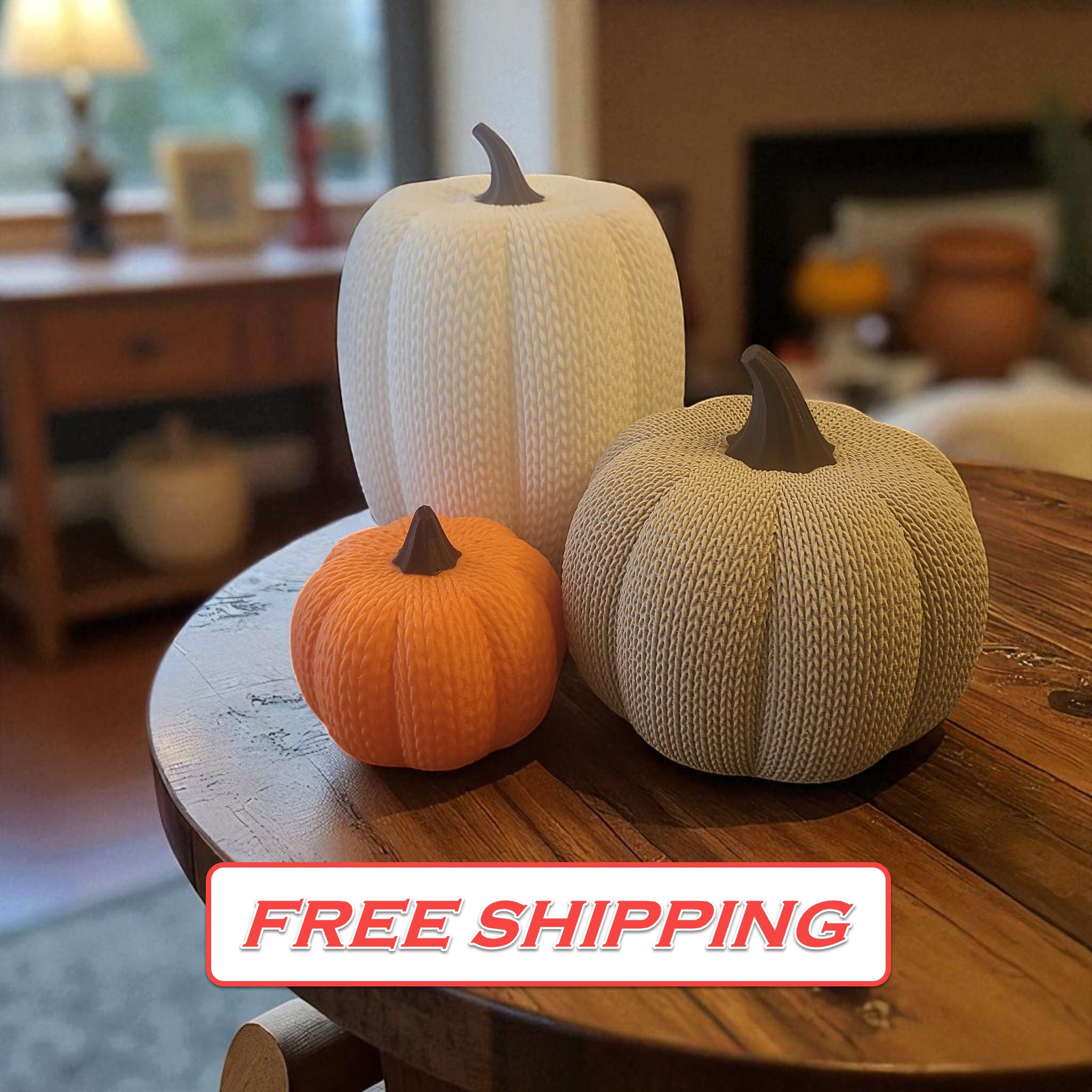 Knitted Pumpkin Set for Fall and Southern Decor